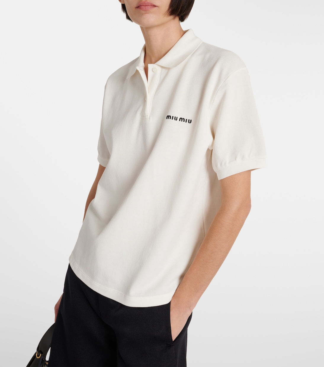 Polo en coton à logo | Miu Miu