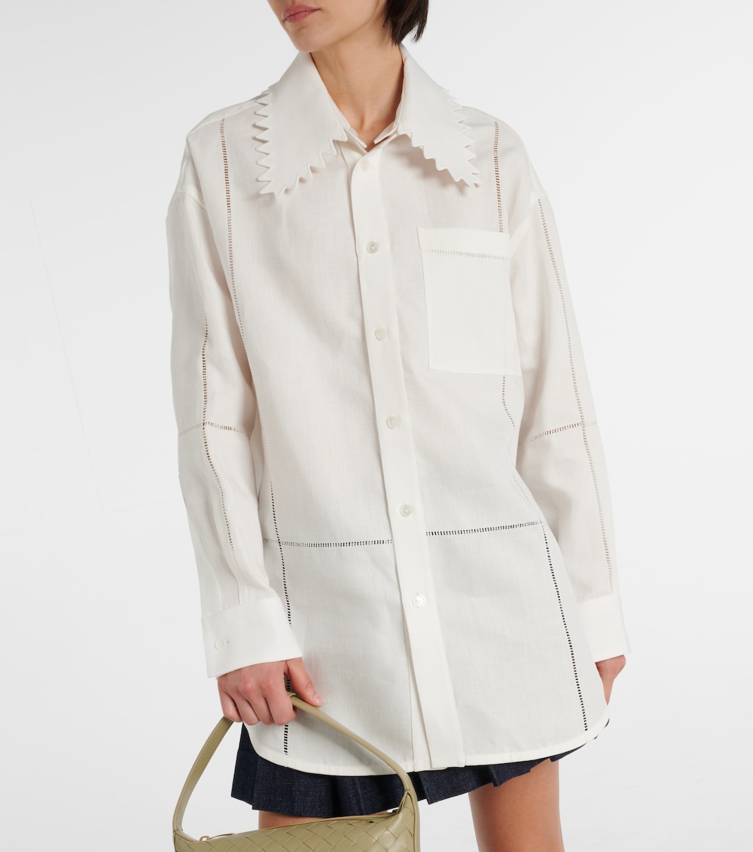 Camisa de Lino Holgada Bottega Veneta para Jóvenes Modernos