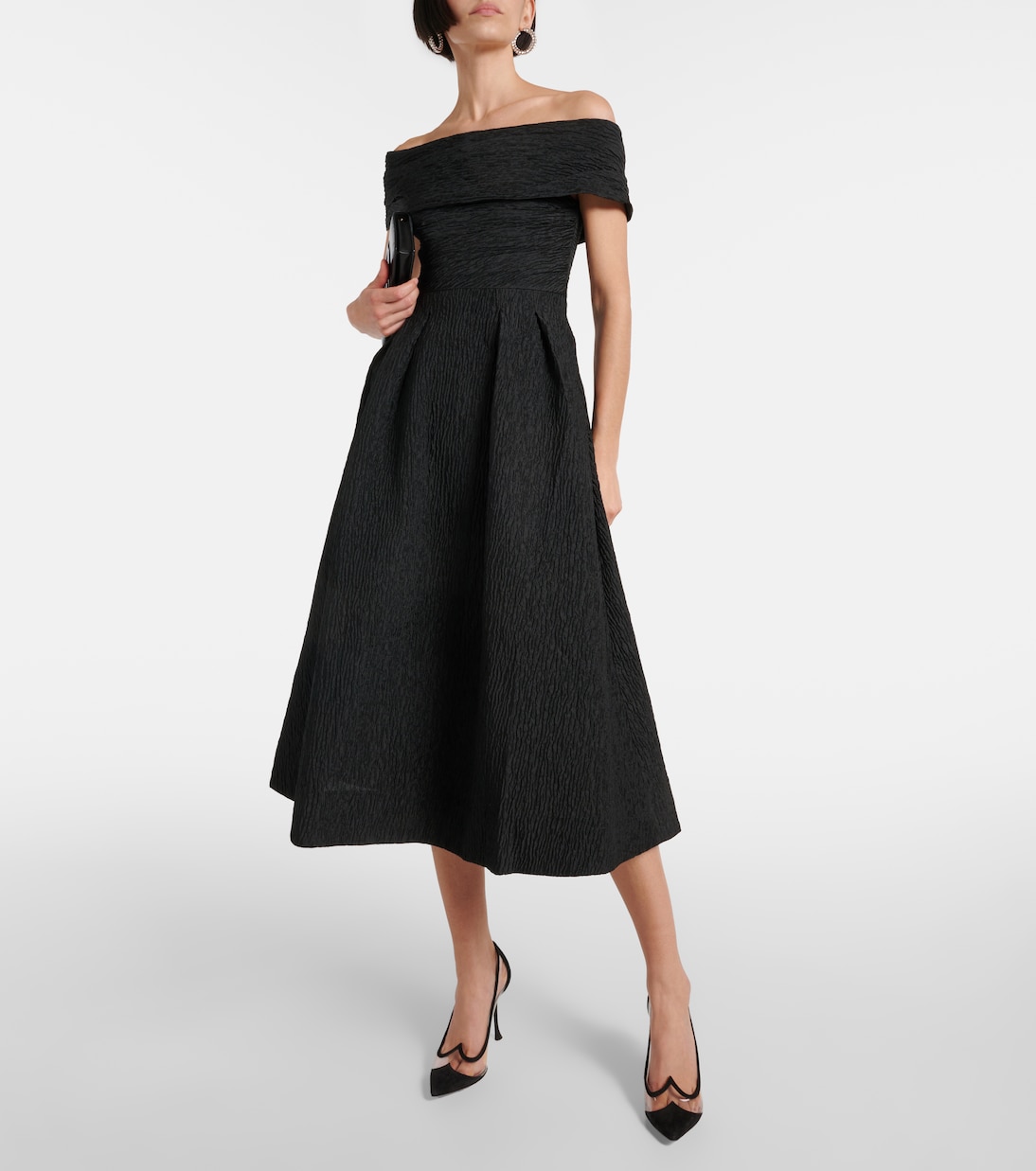 Bridal - Abito midi Helene in broccato | Rebecca Vallance