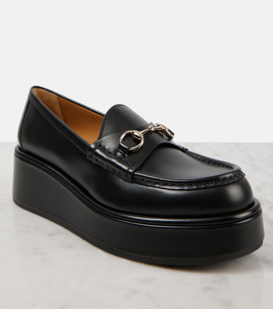 Plateau-Loafers Horsebit aus Leder | Gucci