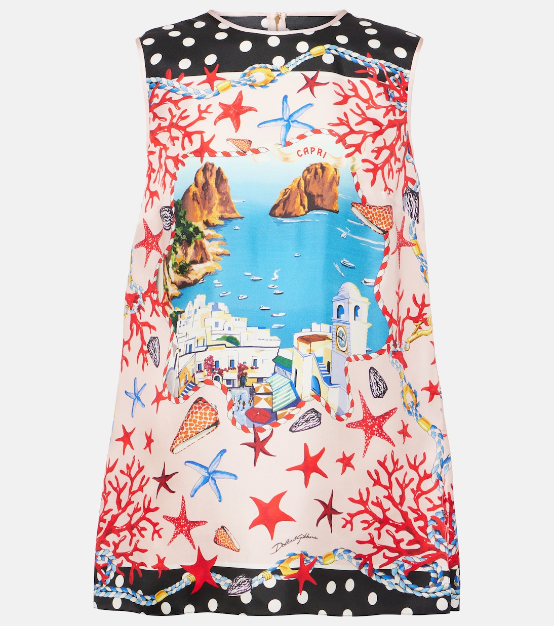 Top Capri in seta con stampa | Dolce&Gabbana