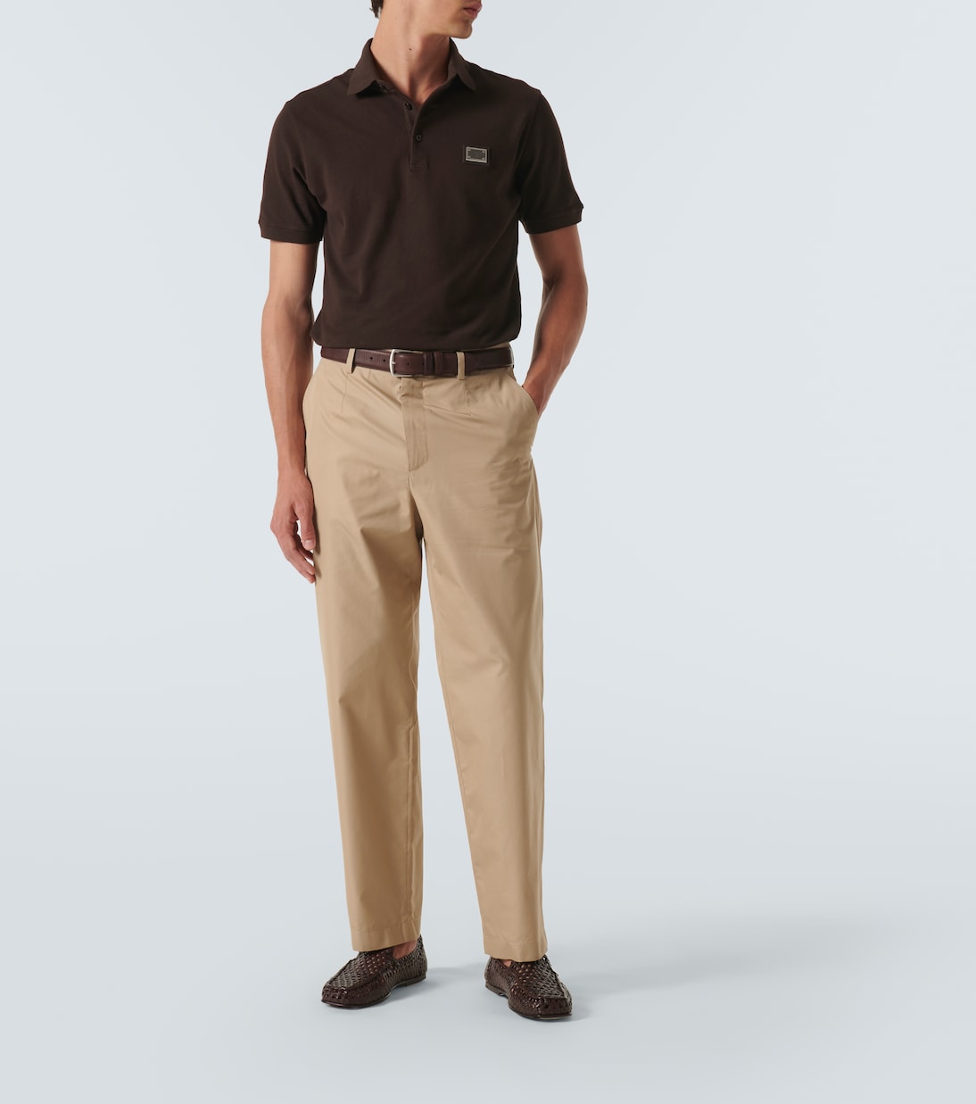 Pantalon chino en coton et soie | Dolce&Gabbana