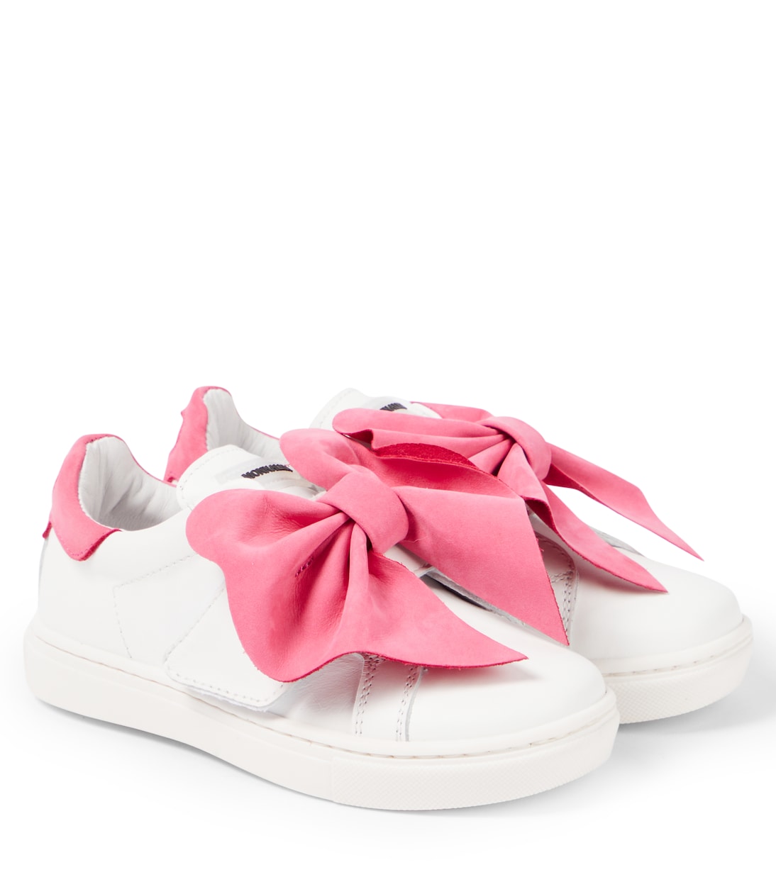 Sneakers in pelle con fiocco | Monnalisa