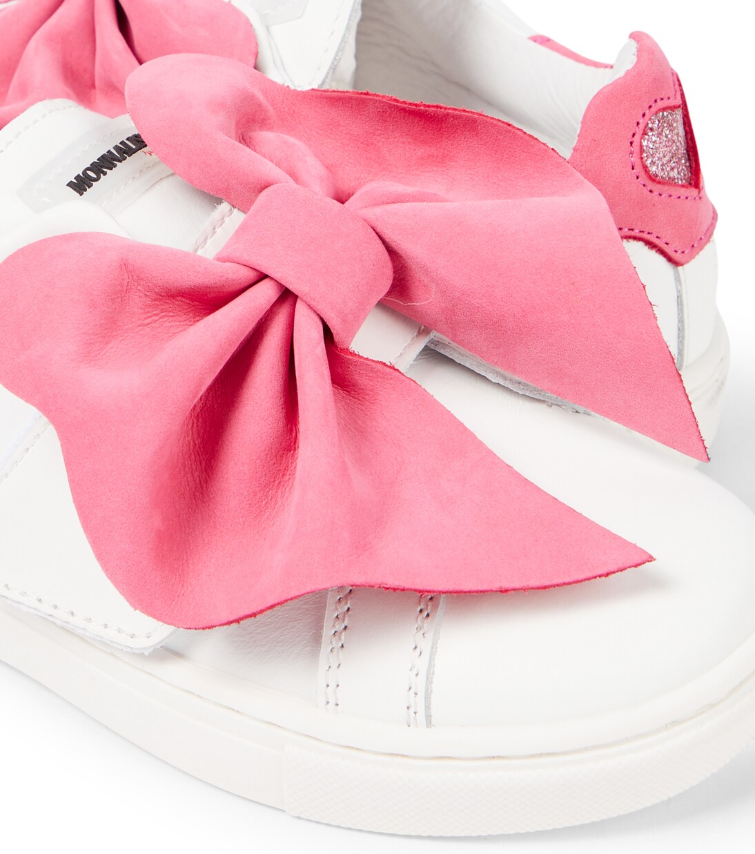 Sneakers in pelle con fiocco | Monnalisa