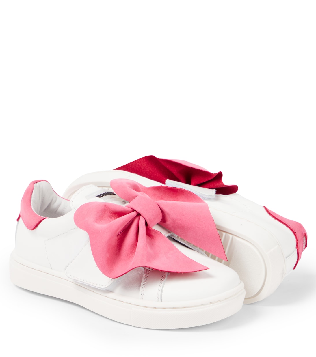 Sneakers in pelle con fiocco | Monnalisa