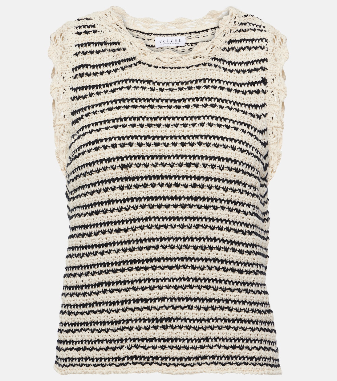 Sophie striped cotton-blend vest | Velvet