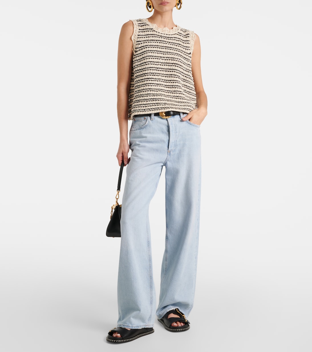 Sophie striped cotton-blend vest | Velvet