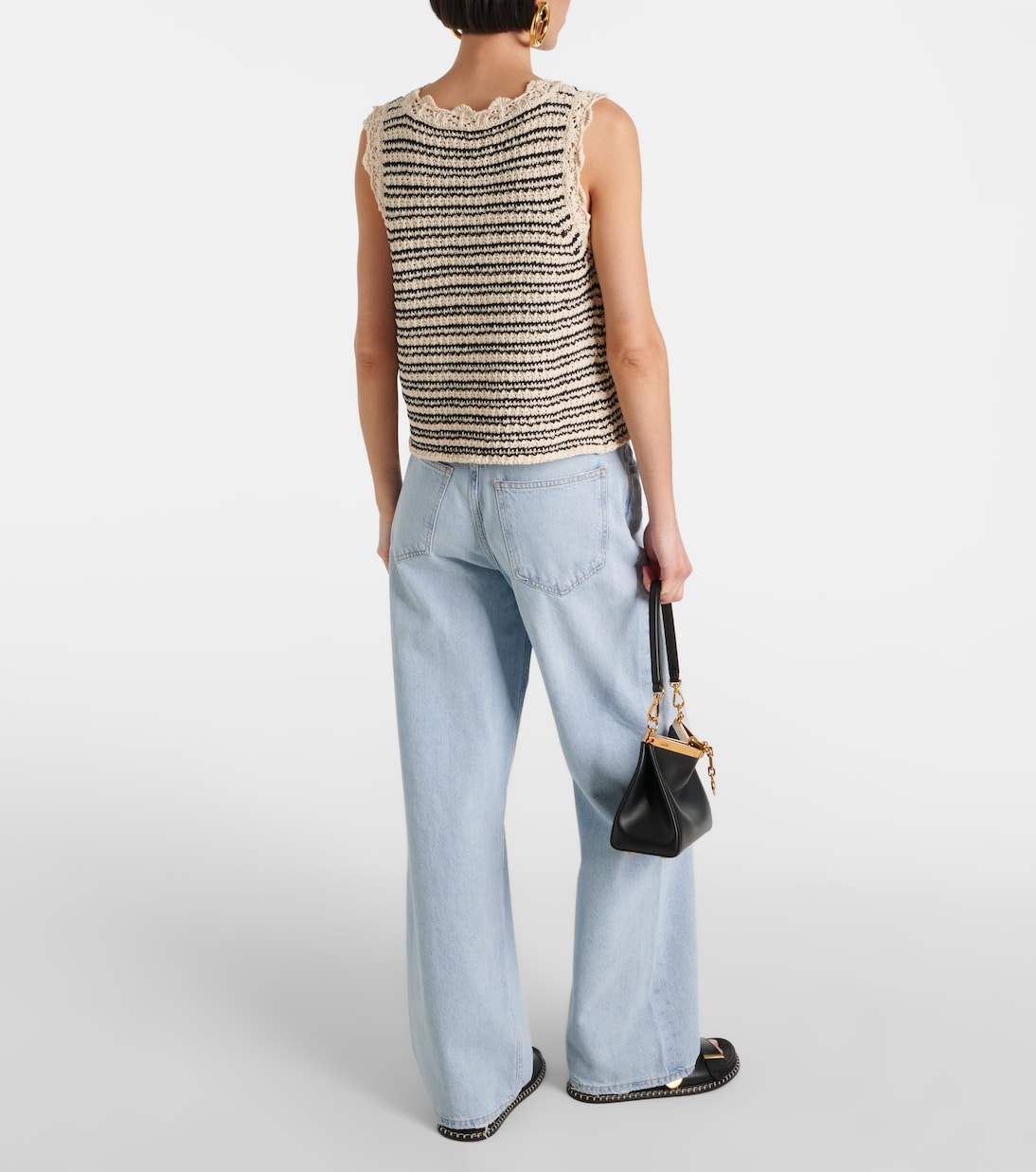 Sophie striped cotton-blend vest | Velvet