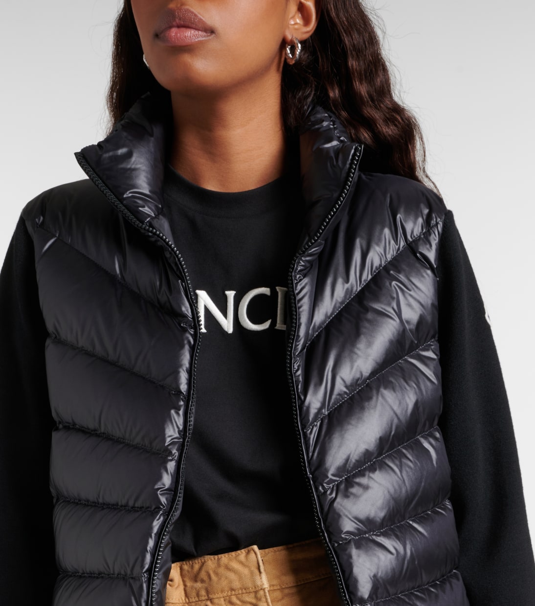 Chaqueta de Punto con Inserciones de Plumas Moncler para Jóvenes