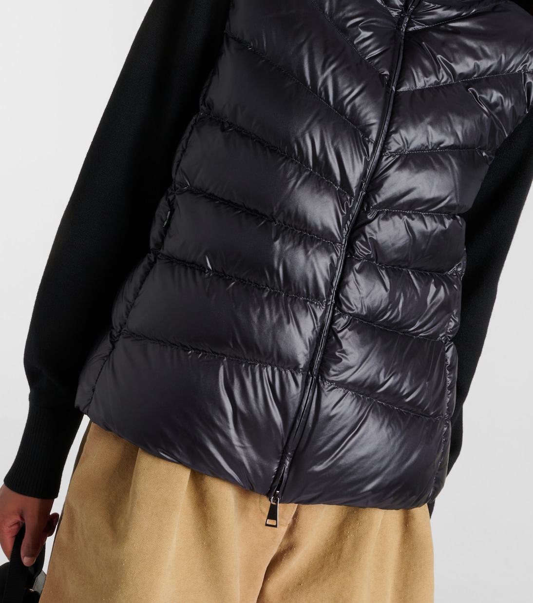 Chaqueta de Punto con Inserciones de Plumas Moncler para Jóvenes