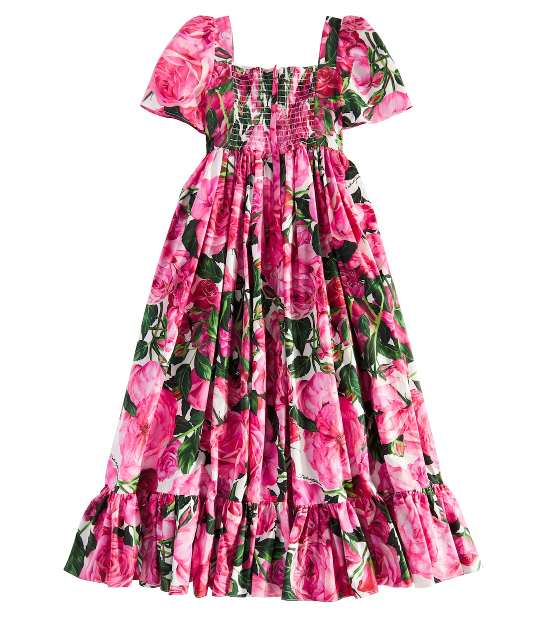 Robe en coton à fleurs | Dolce&Gabbana Kids