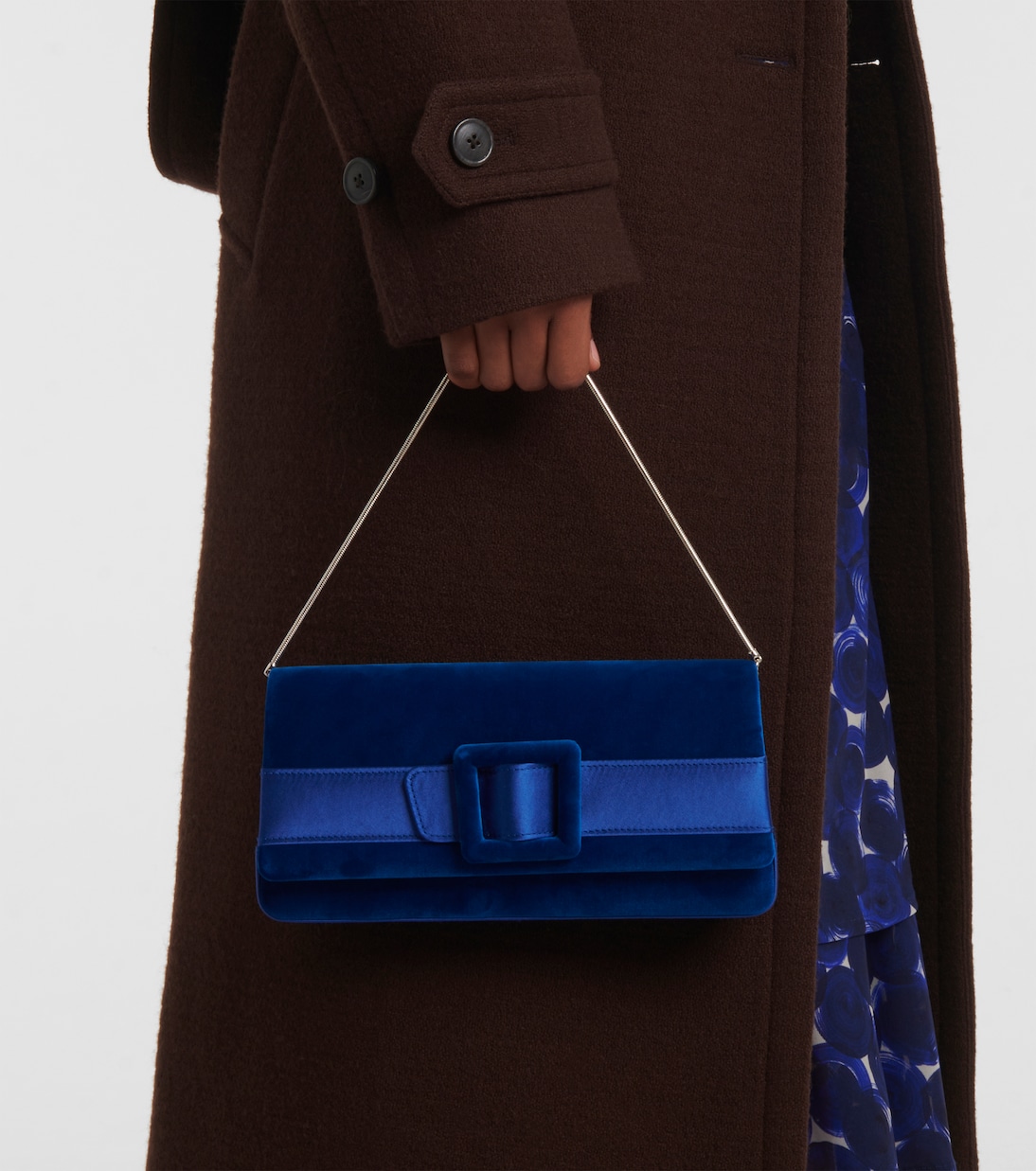 Clutch Maygot in velluto con raso | Manolo Blahnik