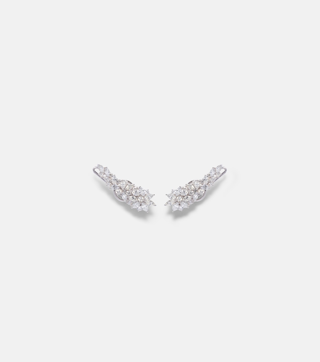 Boucles d'oreilles clip Y-Not en or blanc 18 ct et diamants | Yeprem