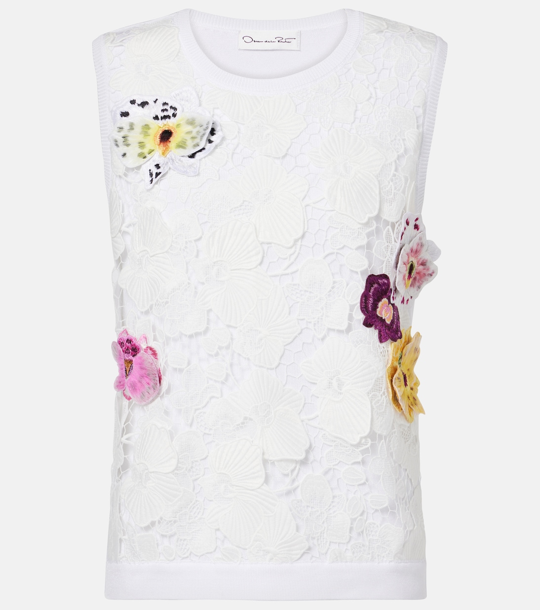 Top en coton mélangé à fleurs | Oscar de la Renta