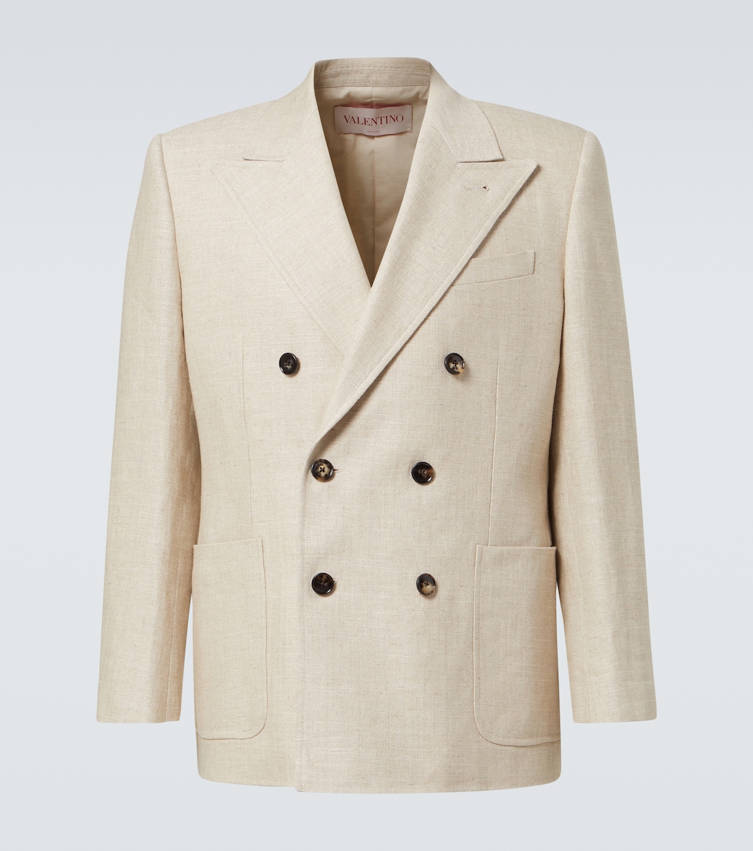 Blazer cruzado de mezcla de lino | Valentino