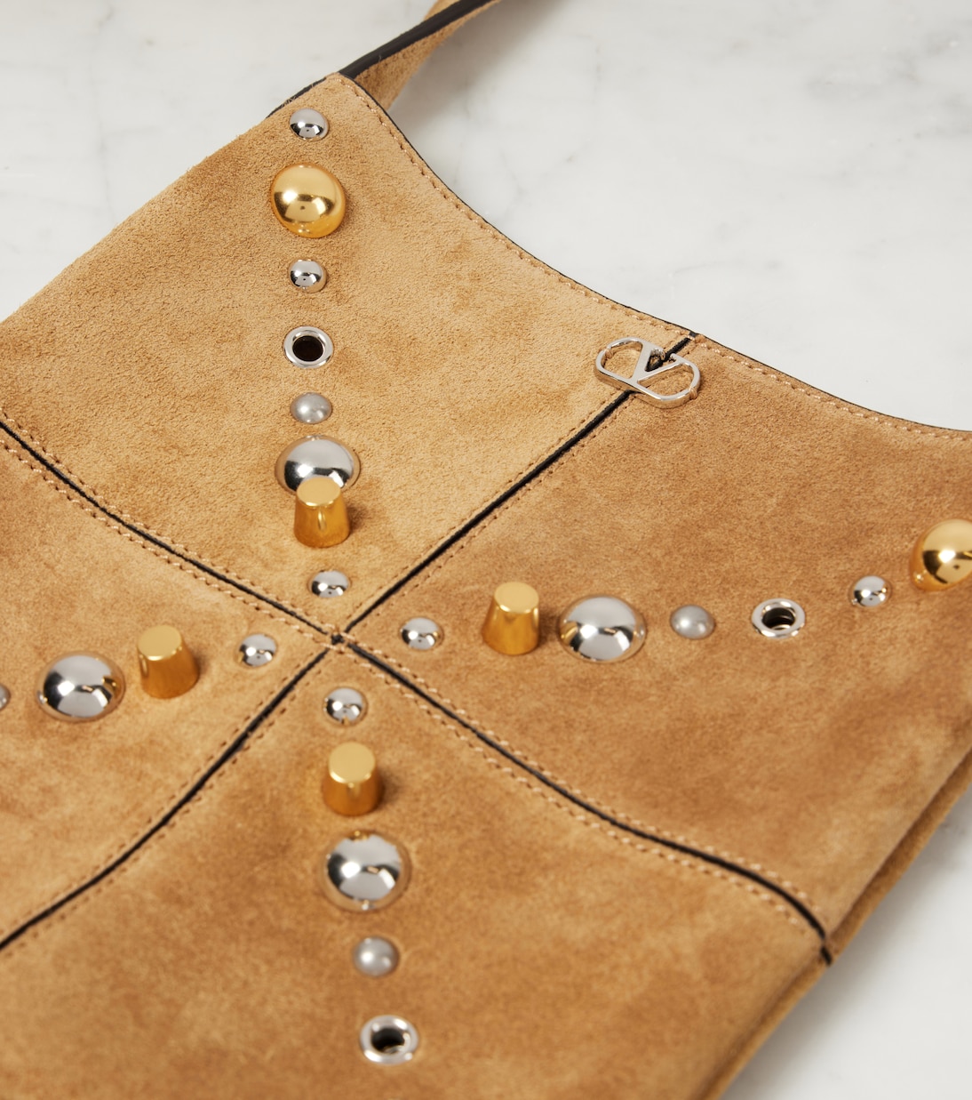 Sac Nellcôte Small en daim | Valentino Garavani