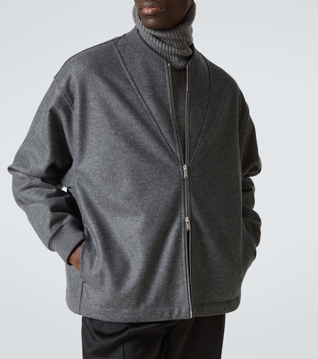 Zip-up wool sweatshirt | Jil Sander