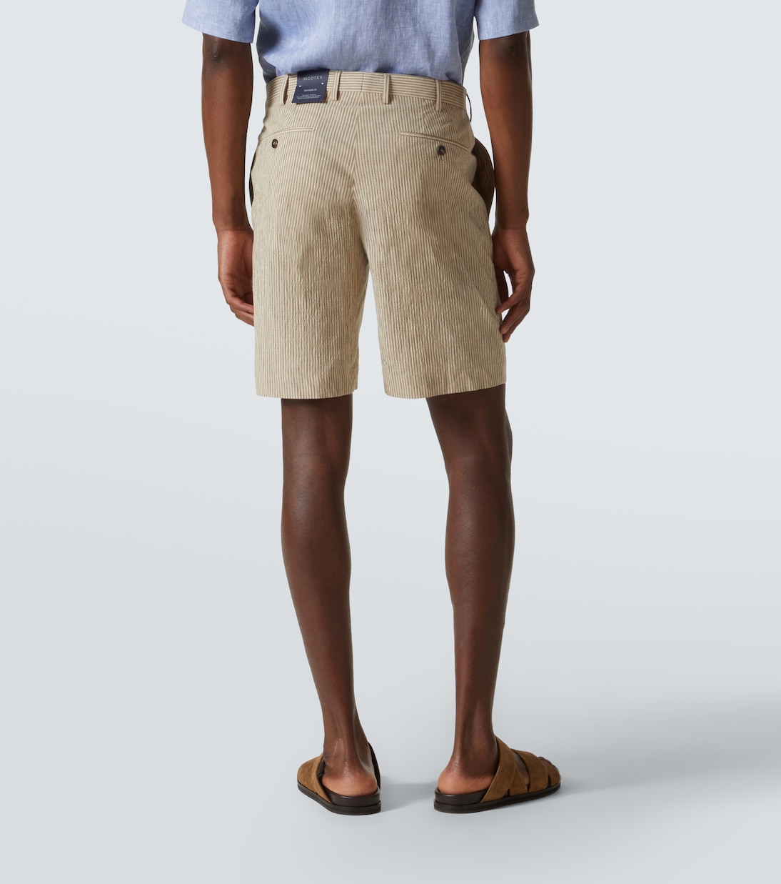 Shorts in cotone e lino a righe | Incotex