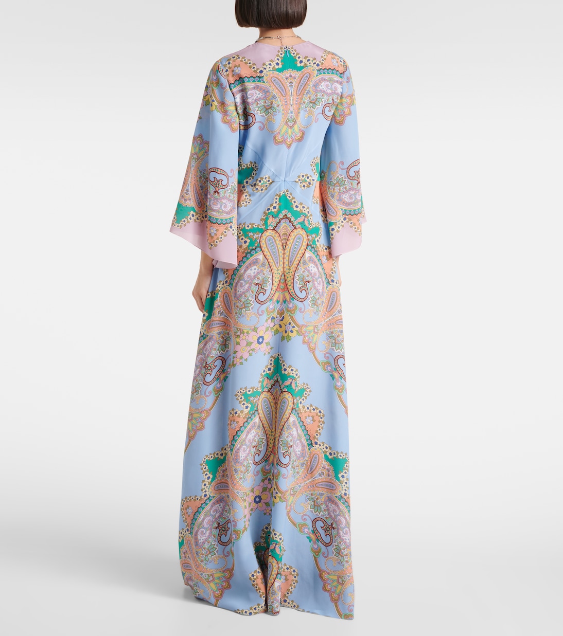 Abito lungo in seta con stampa paisley | Etro