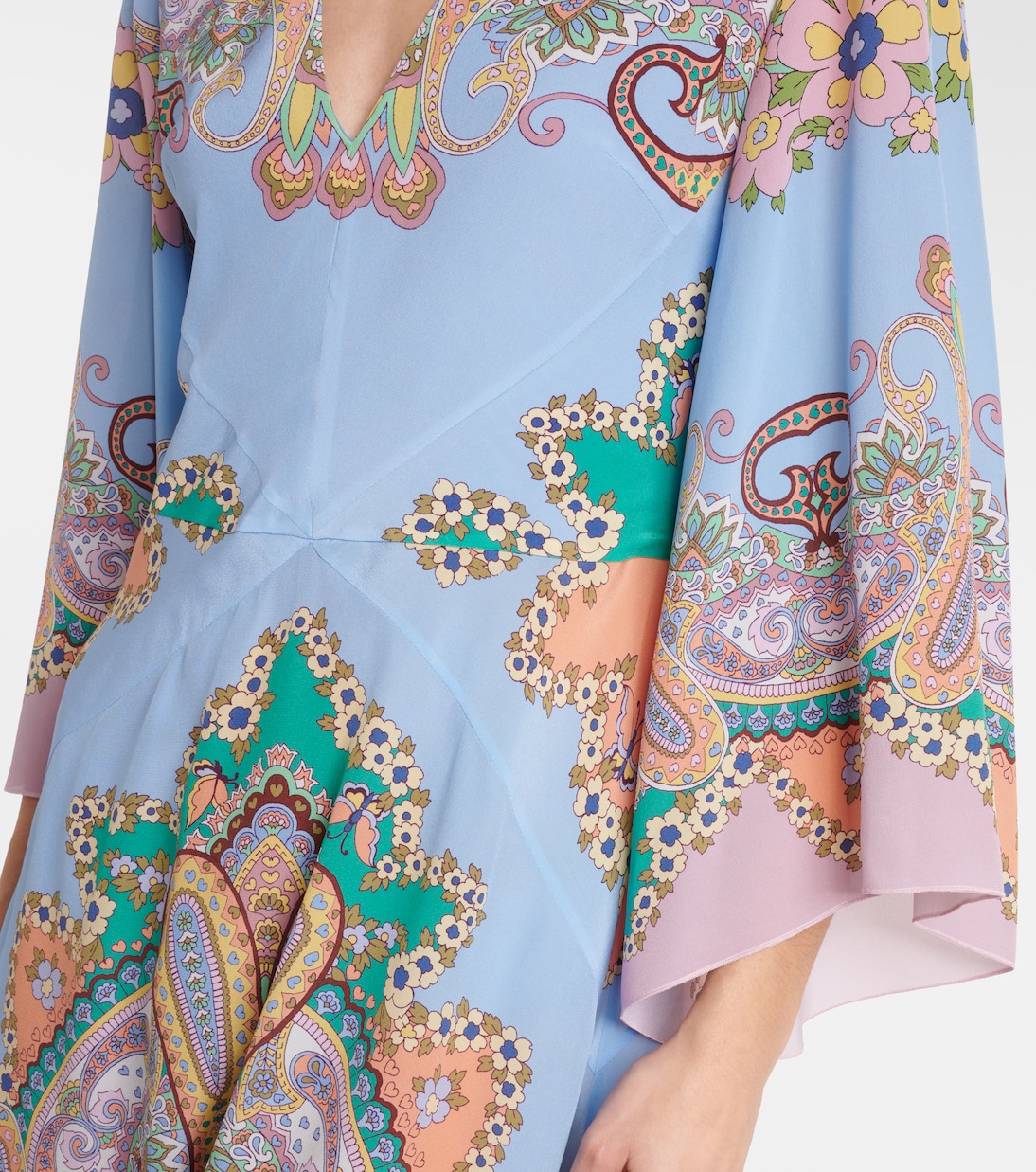 Abito lungo in seta con stampa paisley | Etro