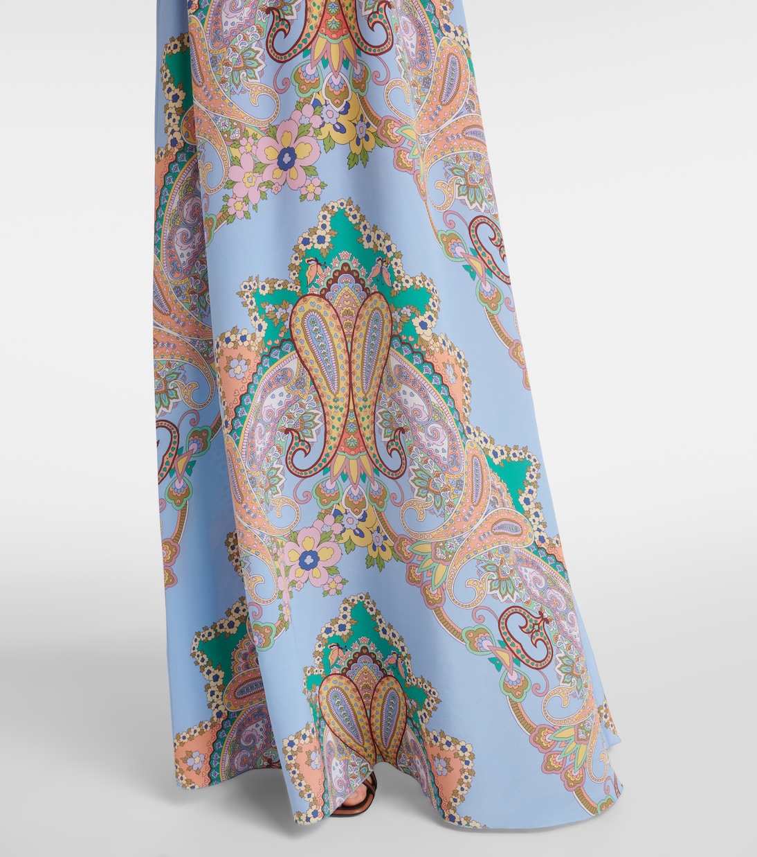 Abito lungo in seta con stampa paisley | Etro