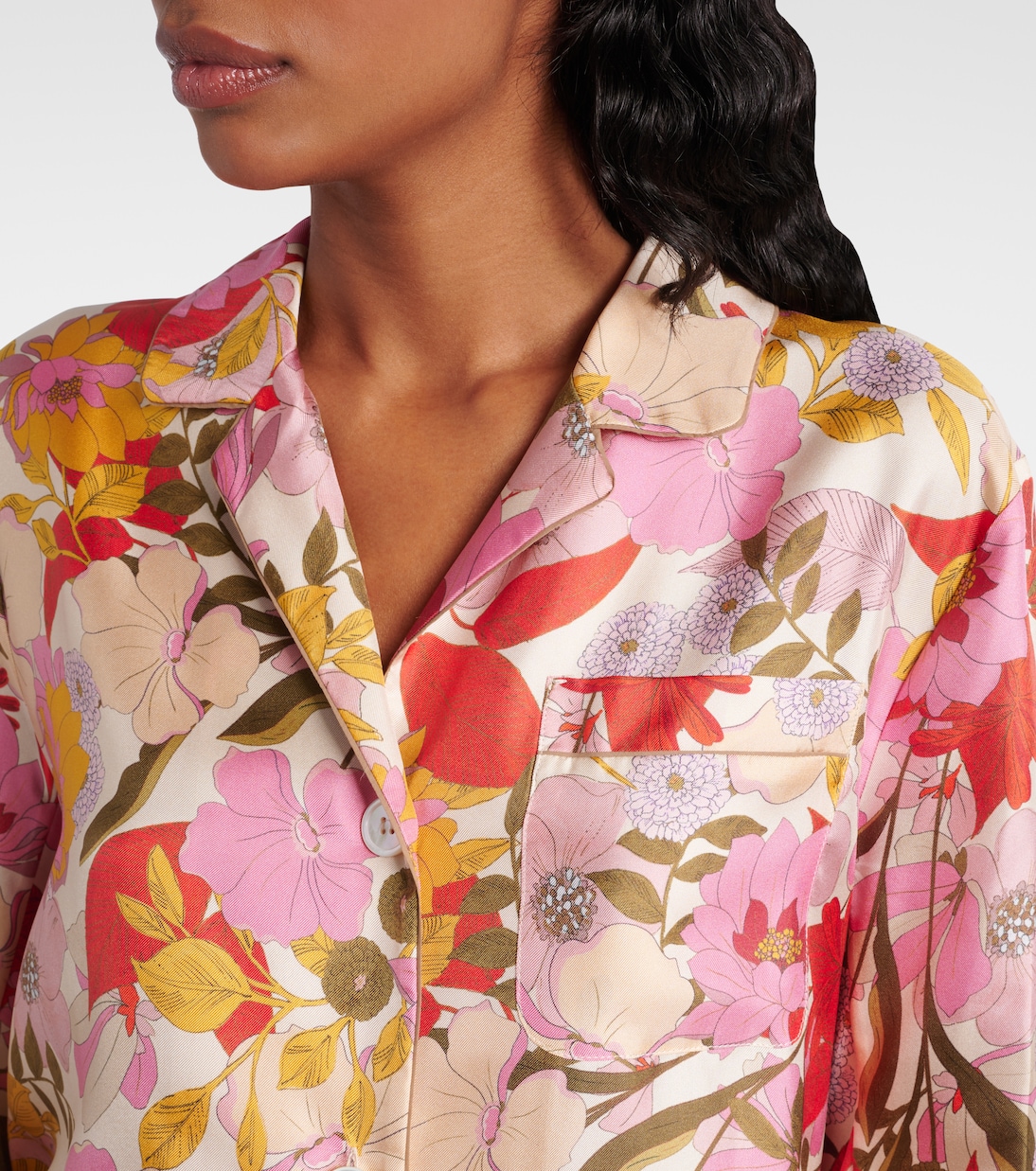 Camicia Alan in raso di seta con stampa floreale | 'S Max Mara