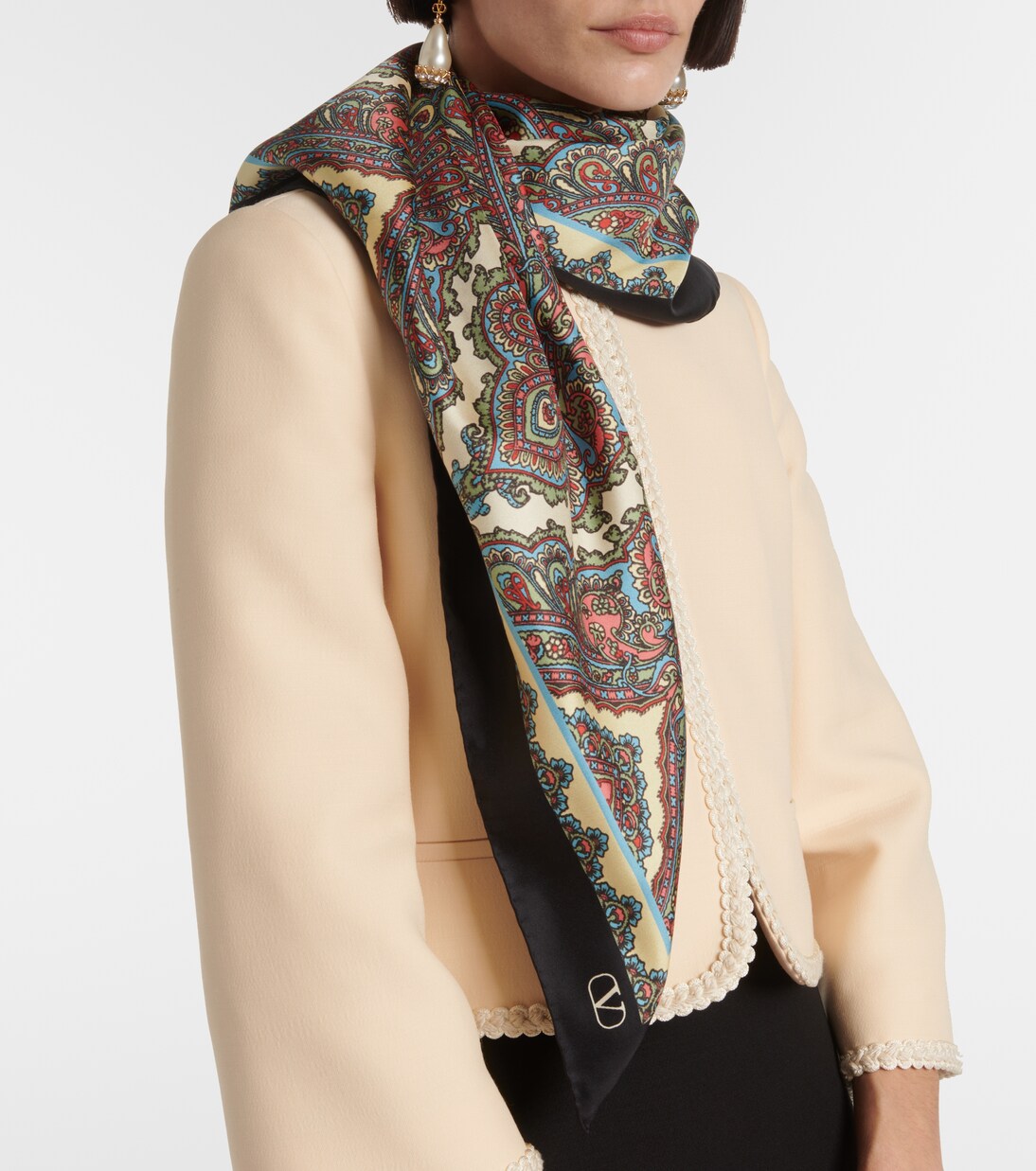 Sciarpa in Seta Twill con Motivo Paisley Valentino per Giovani Stilisti