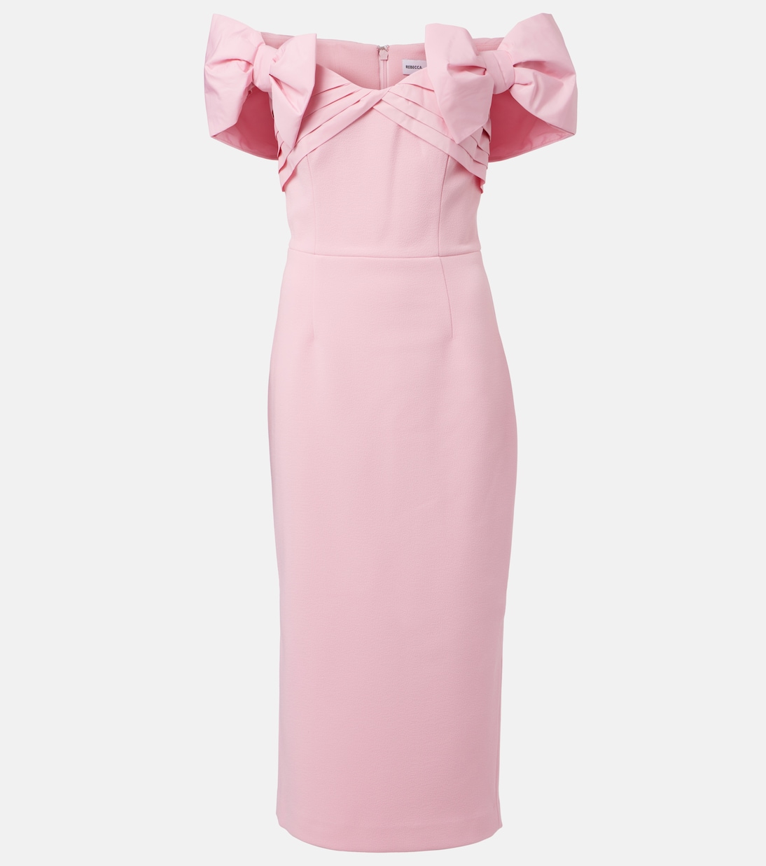 Isabella bow-detail crêpe midi dress | Rebecca Vallance