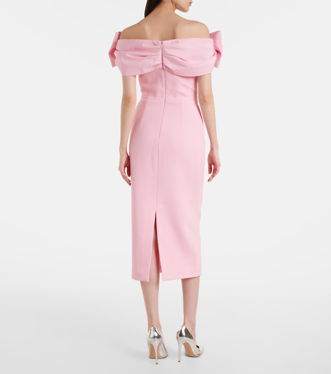 Isabella bow-detail crêpe midi dress | Rebecca Vallance