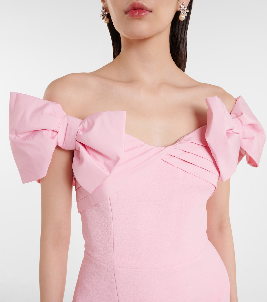 Isabella bow-detail crêpe midi dress | Rebecca Vallance