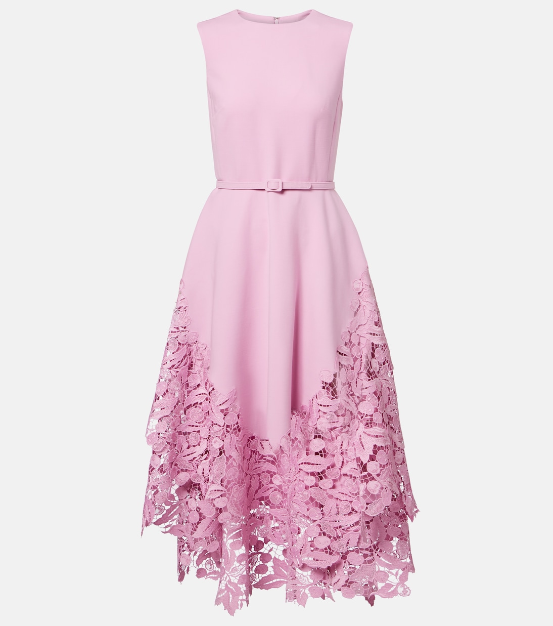 Cocktailkleid aus einem Wollgemisch mit Spitze | Oscar de la Renta