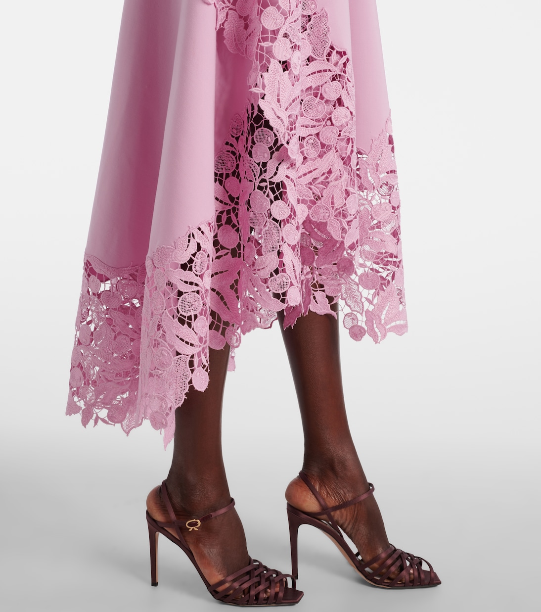 Cocktailkleid aus einem Wollgemisch mit Spitze | Oscar de la Renta