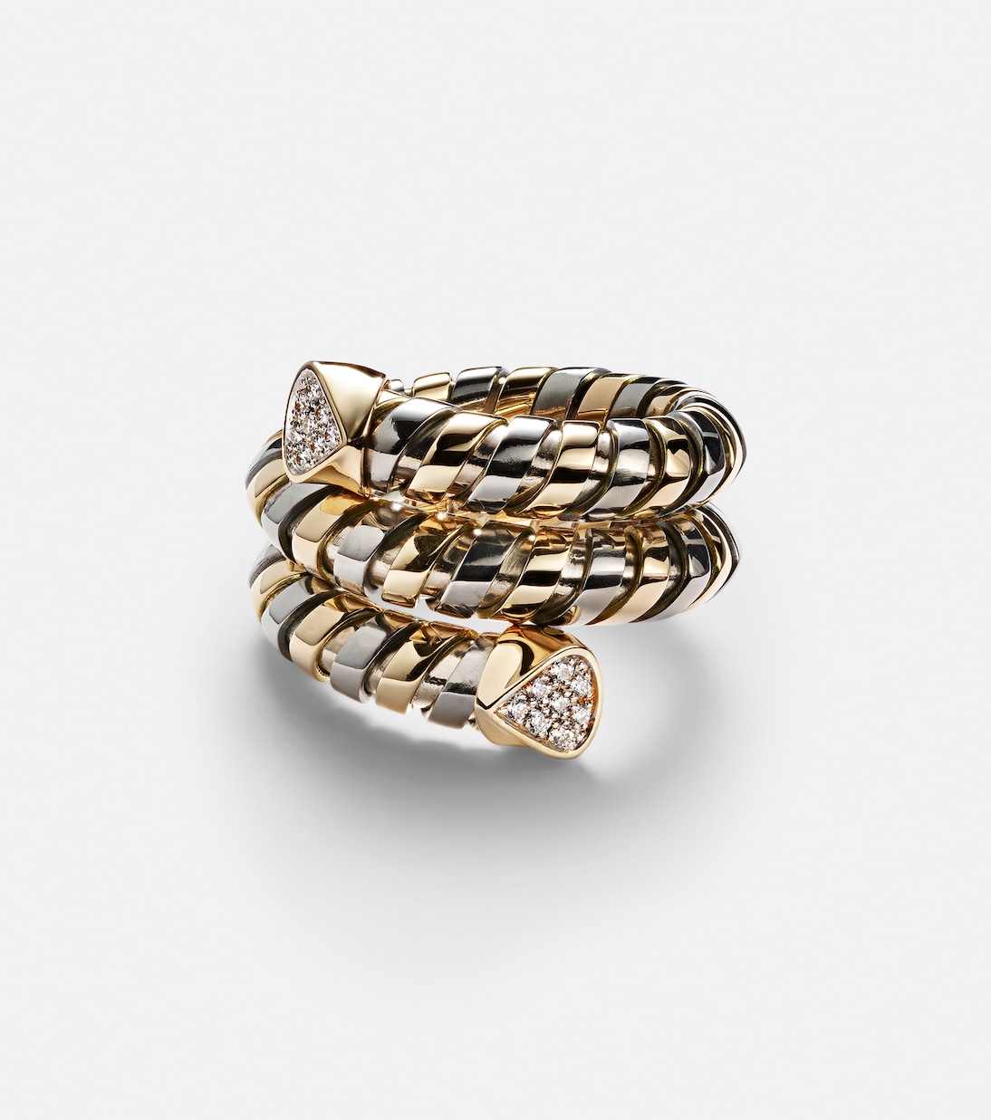 Trisola 18kt gold and titanium ring with diamonds | Marina B