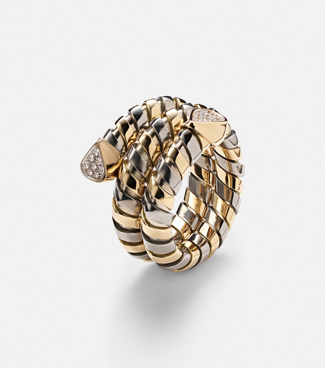 Trisola 18kt gold and titanium ring with diamonds | Marina B