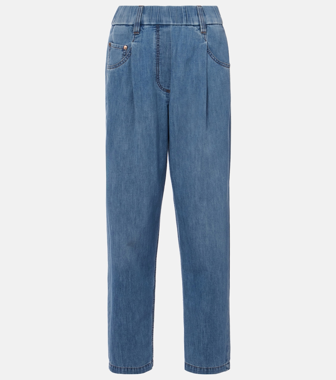 Jeans rectos de tiro alto | Brunello Cucinelli