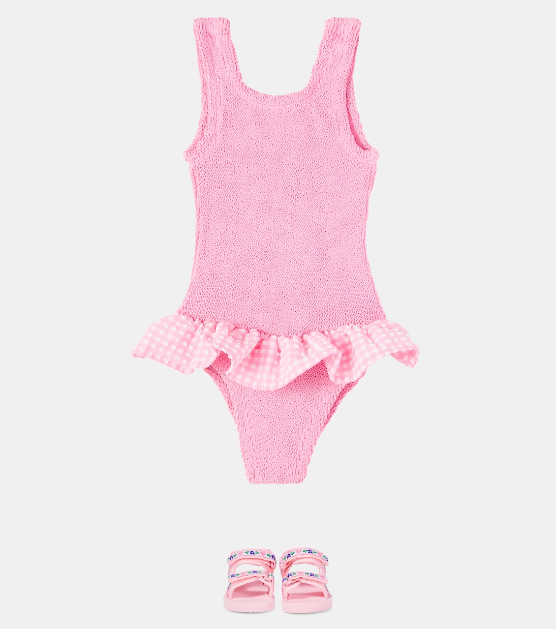 Denise gingham ruffled swimsuit | Hunza G Kids