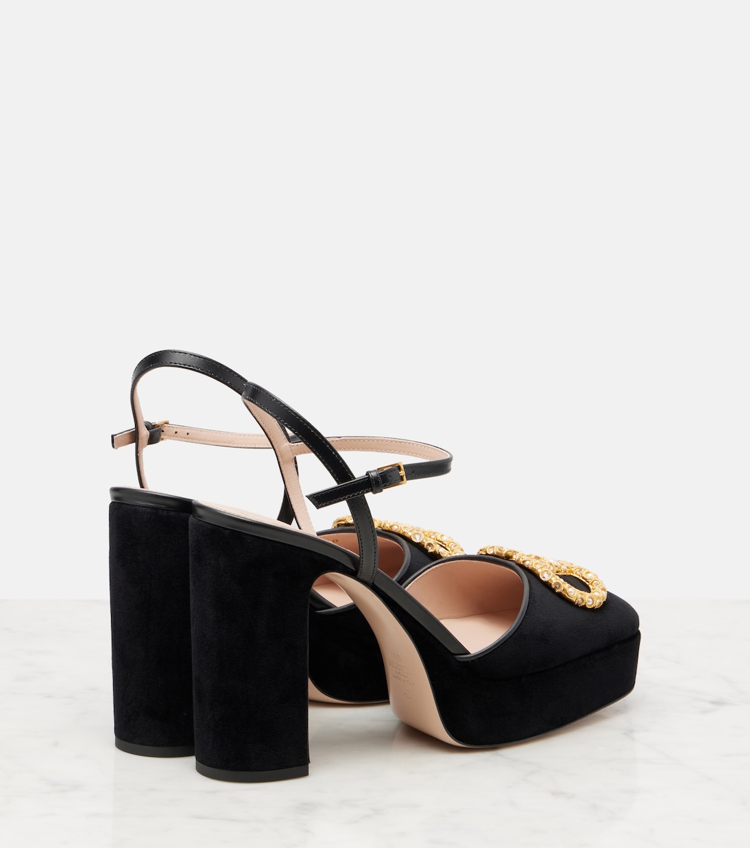 VLogo 115 velvet platform pumps | Valentino Garavani