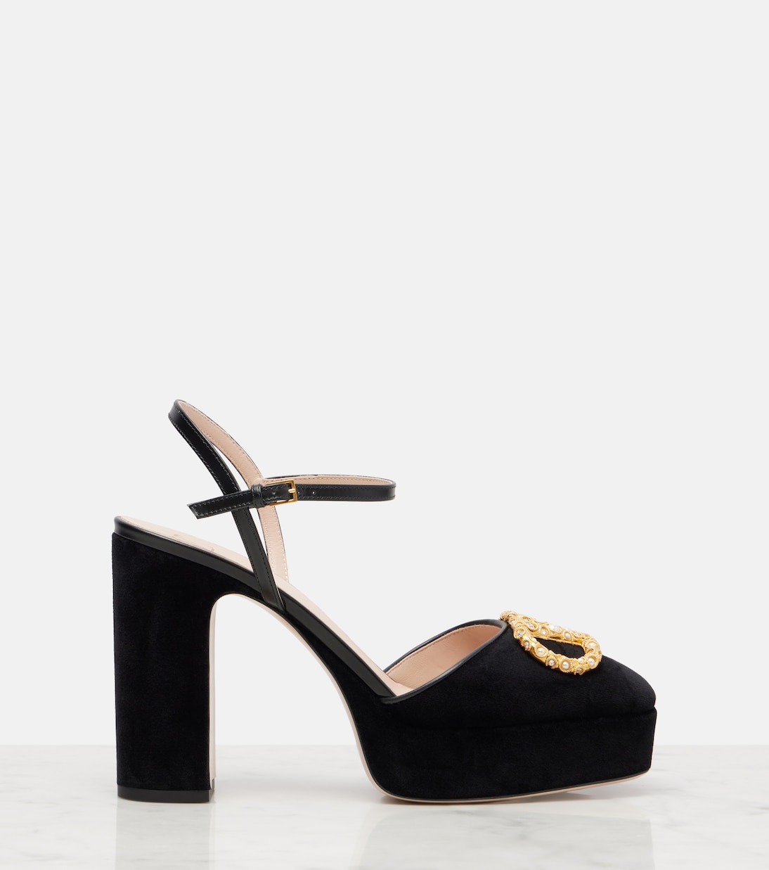 VLogo 115 velvet platform pumps | Valentino Garavani