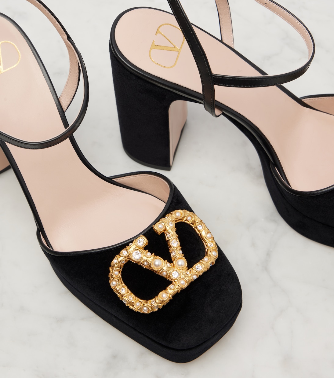 VLogo 115 velvet platform pumps | Valentino Garavani