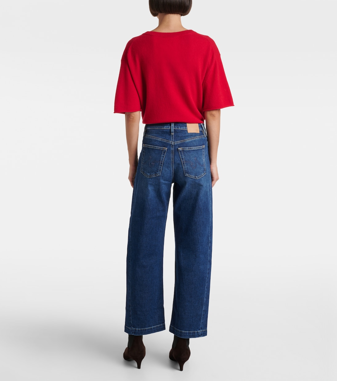 Hattie Crop high-rise barrel-leg jeans | AG Jeans