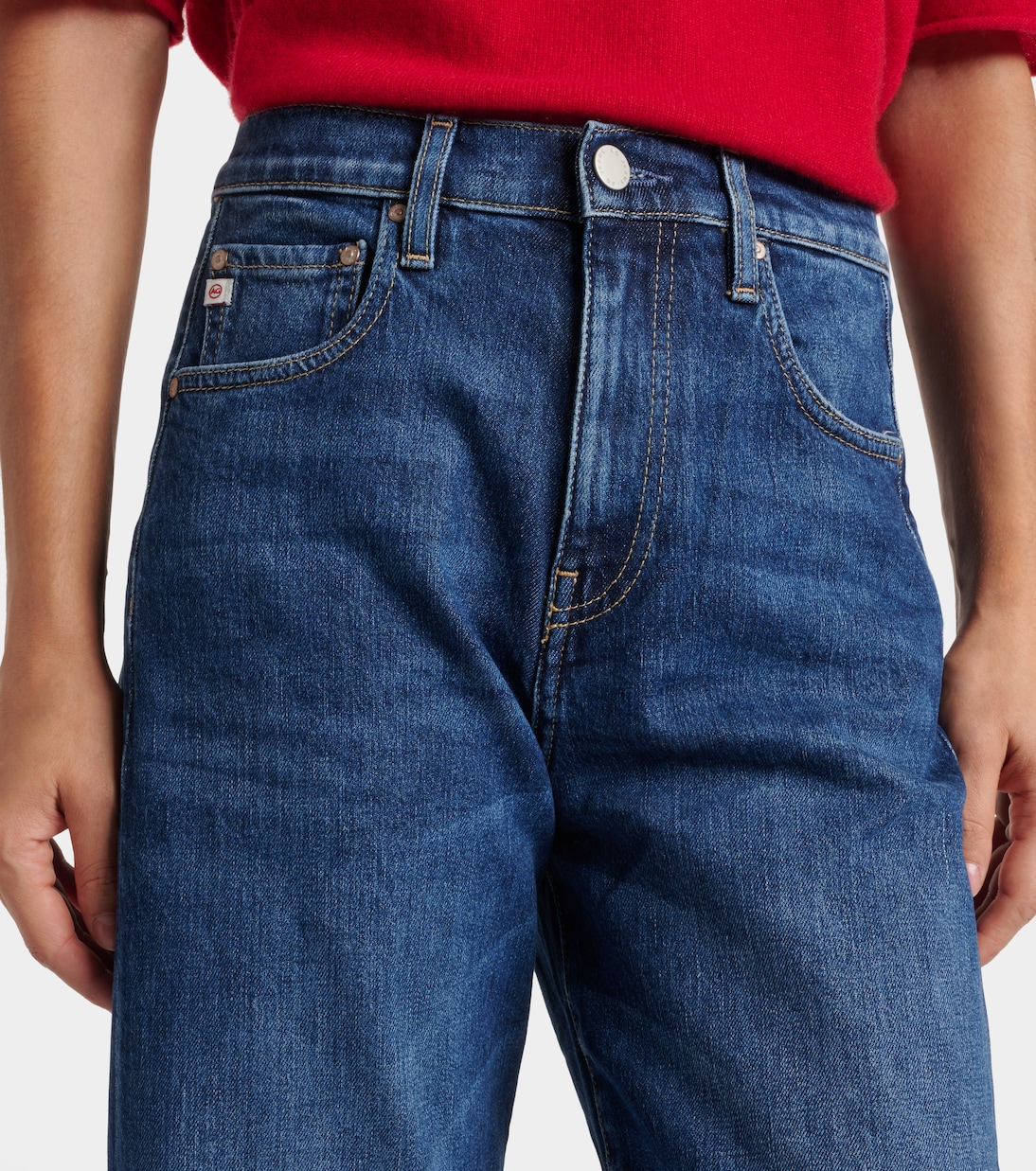 Hattie Crop high-rise barrel-leg jeans | AG Jeans