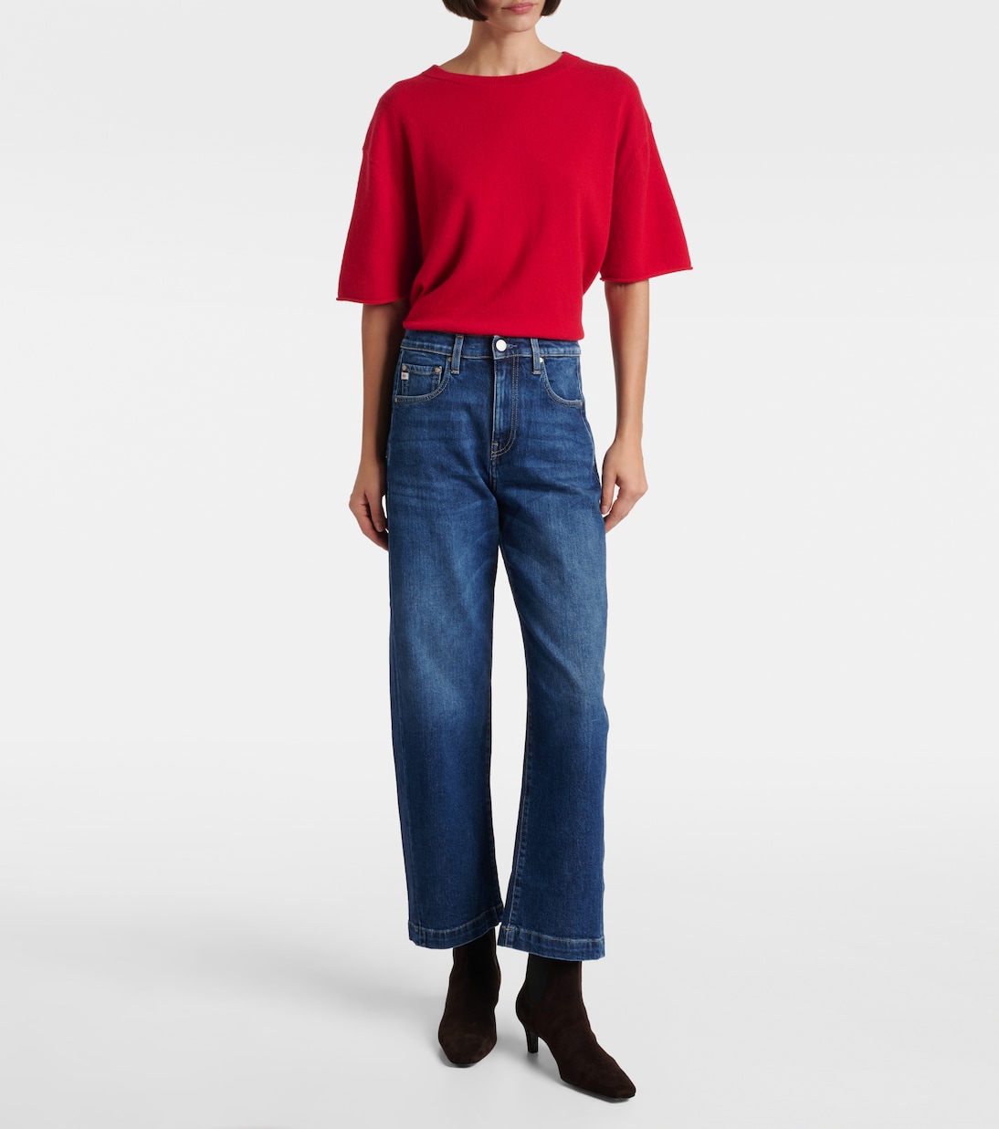 Hattie Crop high-rise barrel-leg jeans | AG Jeans
