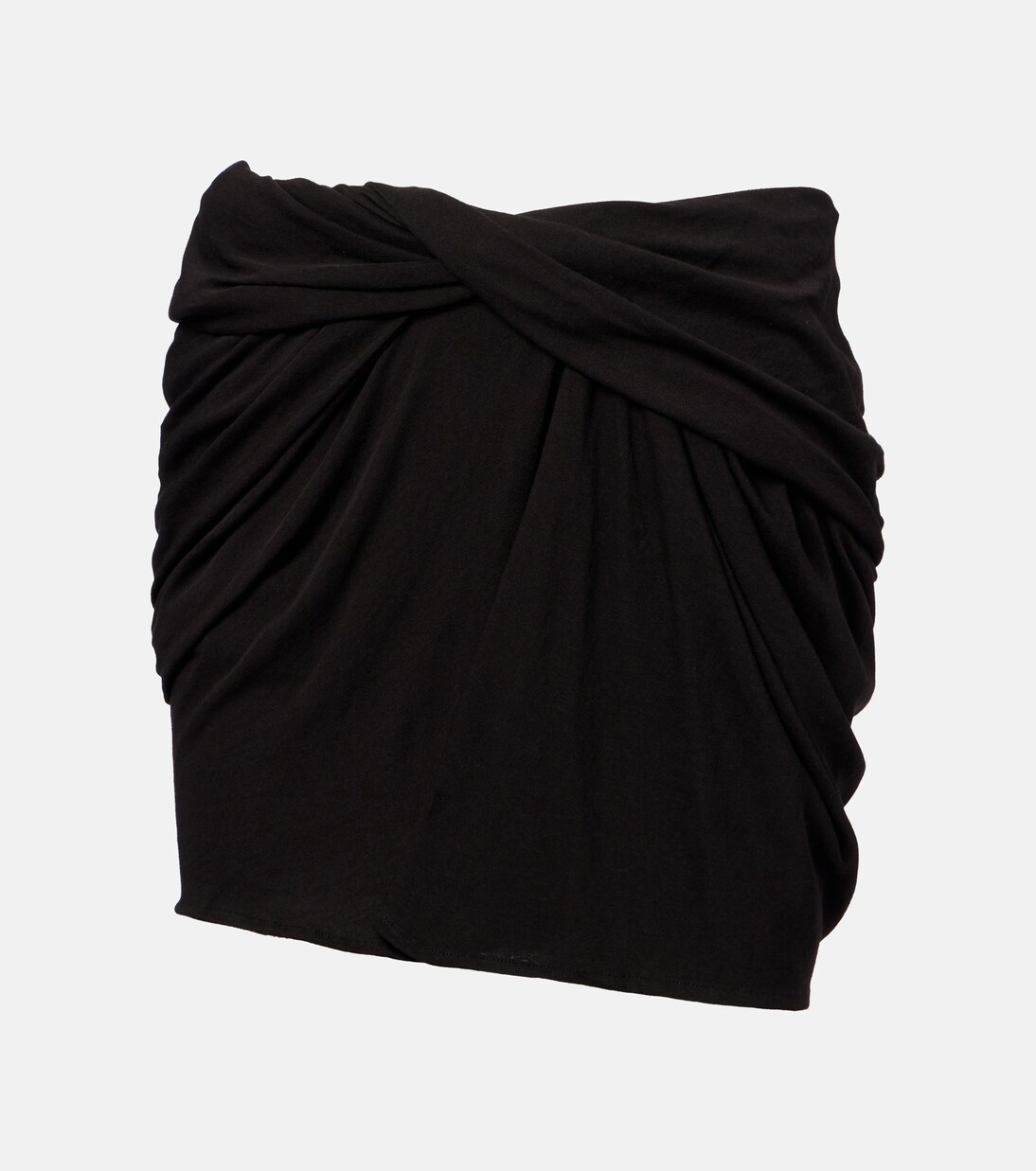 Gathered cotton-blend jersey miniskirt | Entire Studios
