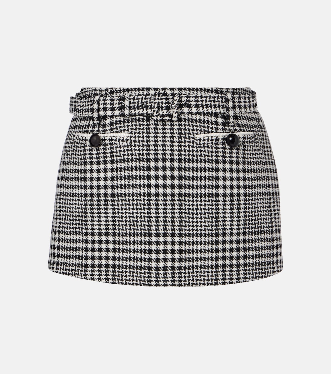 Belted houndstooth skort | Self-Portrait