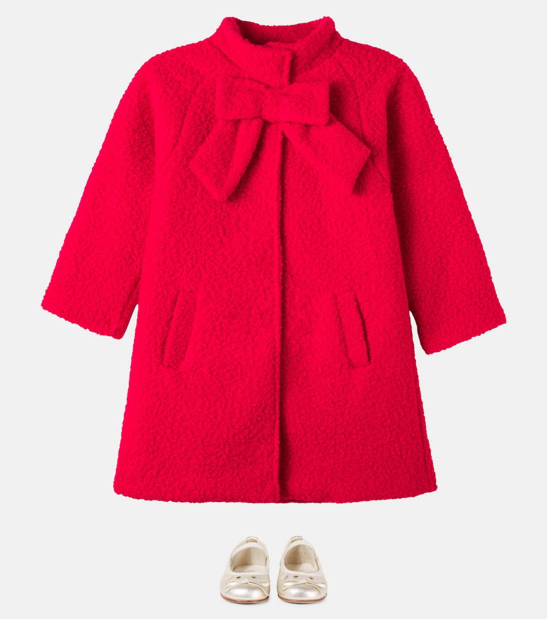 Bow-detail bouclé coat | Patachou