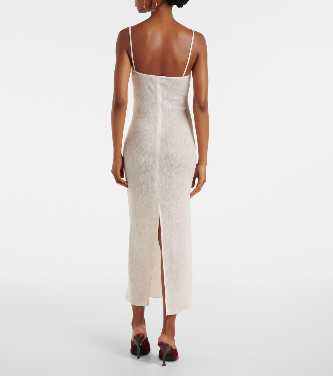 Floral-appliqué crêpe midi dress | Magda Butrym