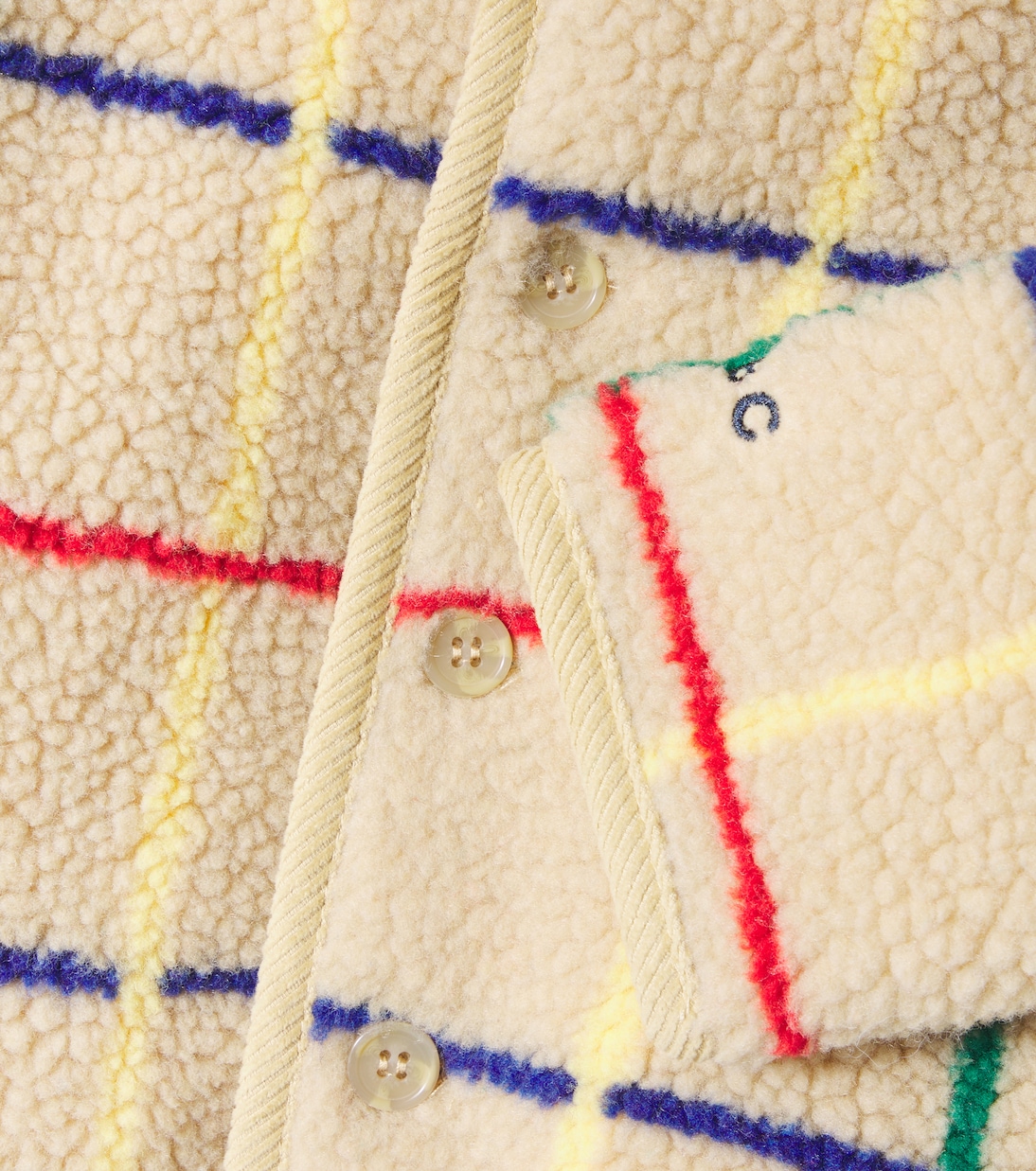 Baby checked teddy fleece jacket | Bobo Choses