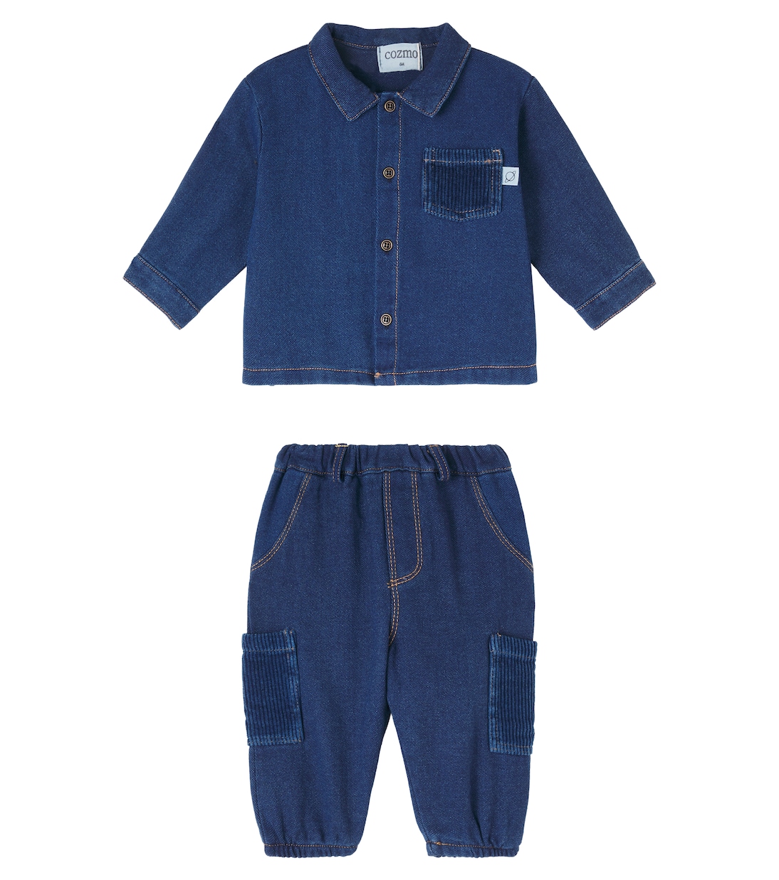 Baby Set Dobby aus Hemd und Hose aus Denim | Cozmo