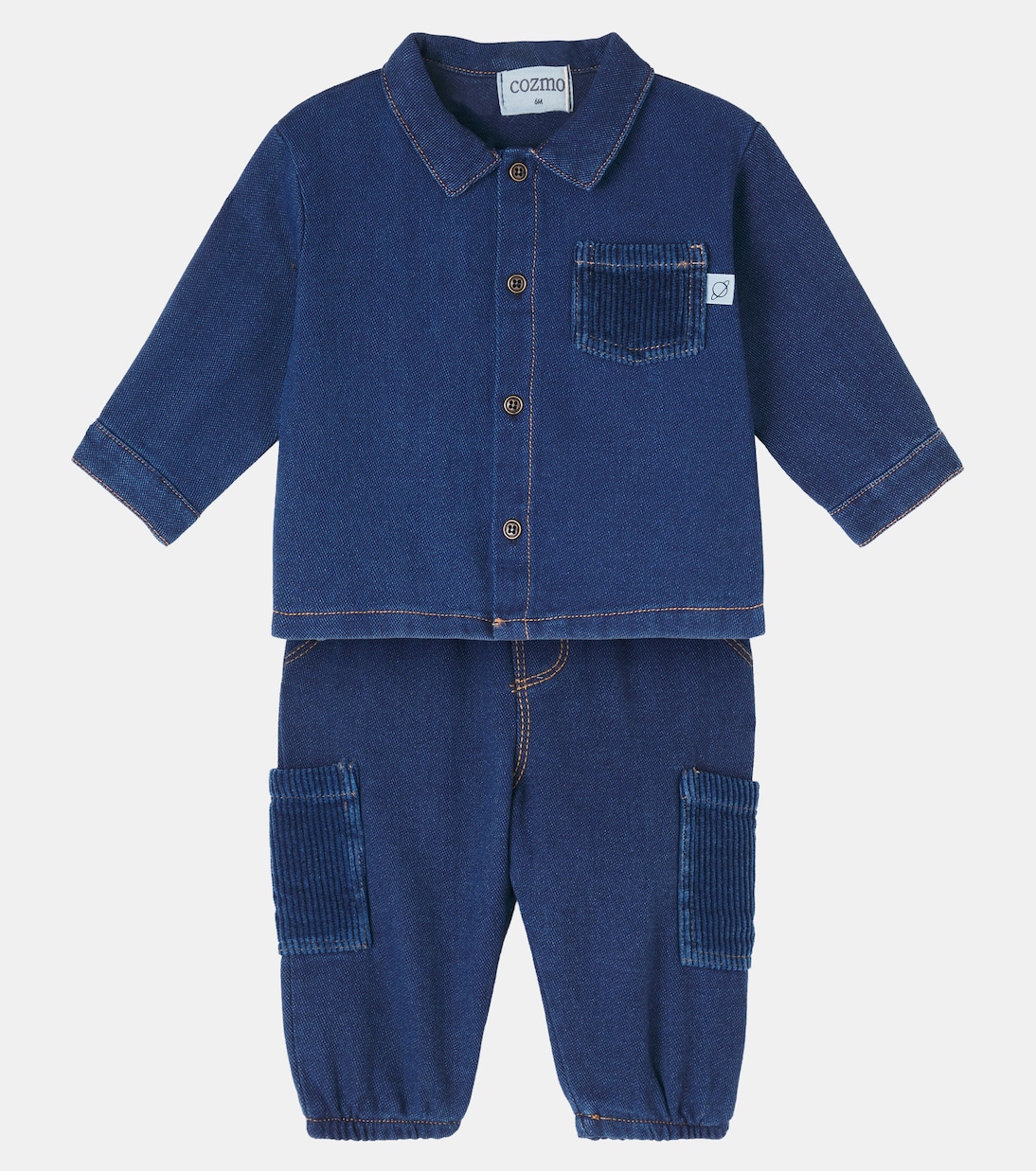 Baby Set Dobby aus Hemd und Hose aus Denim | Cozmo