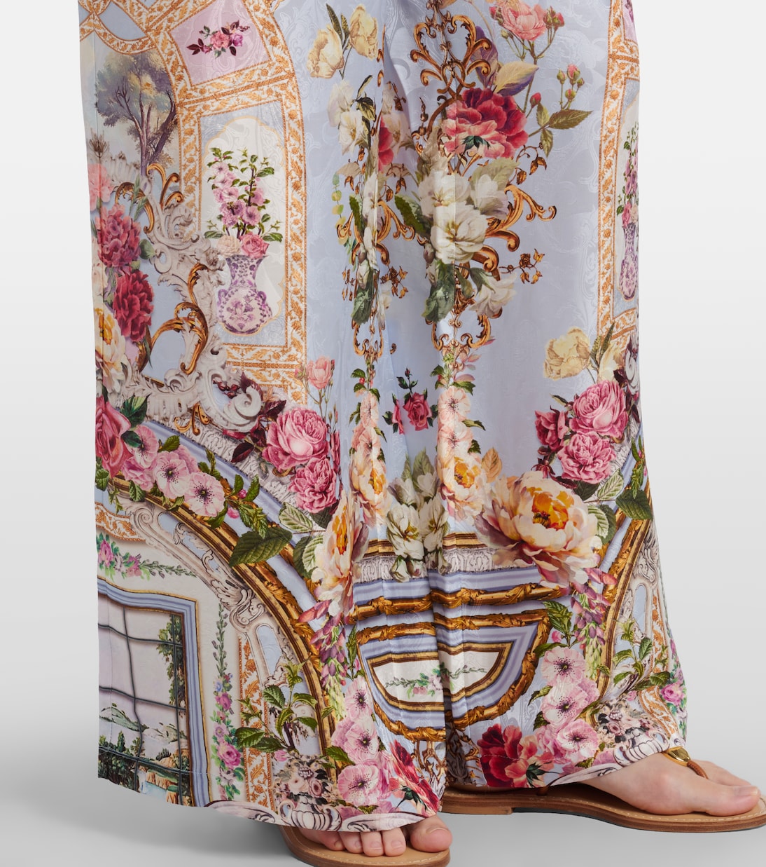 Tiled In Time floral wide-leg pants | Camilla